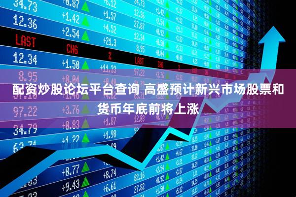 配资炒股论坛平台查询 高盛预计新兴市场股票和货币年底前将上涨